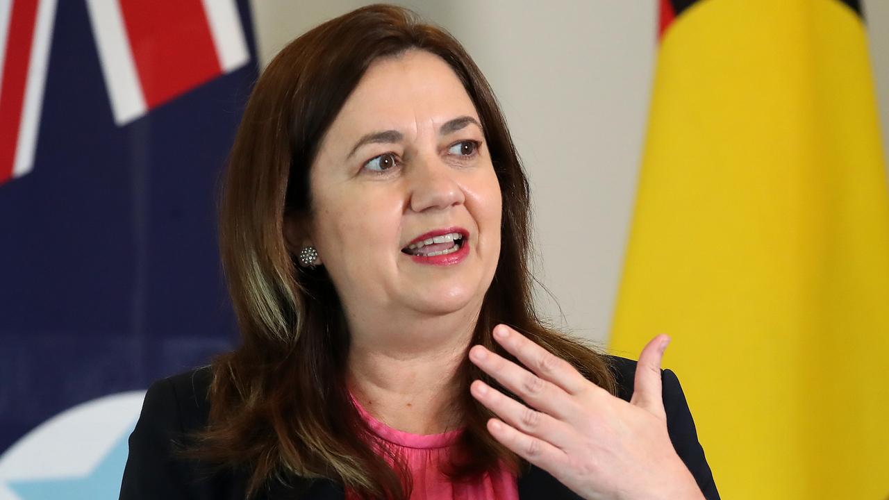 Annastacia Palaszczuk will scrap rapid tests and border passes from 1am Saturday for domestic arrivals. Picture: NCA NewsWire/Jono Searle