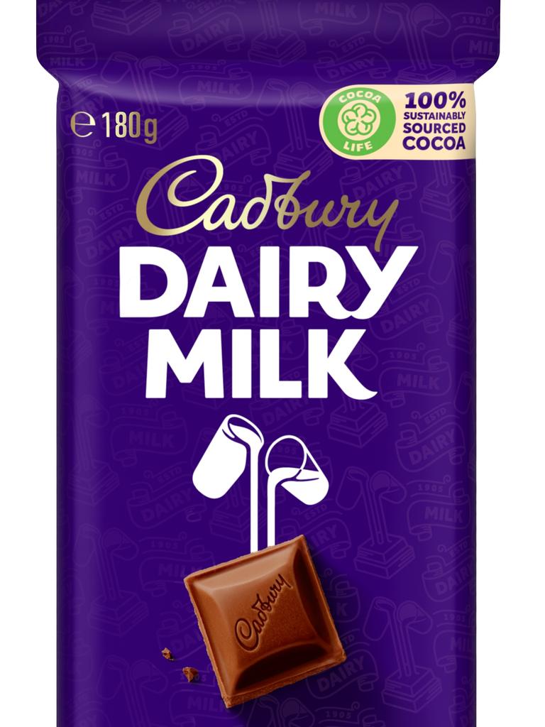 The new Cadbury logo is skinnier and more cursive and harks back to the Cadbury family.