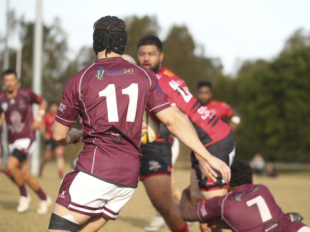 USE FOR NUMBER ONLY GCDRU major semi final between Colleges Knights and Nerang Bulls. Picture: Glenn Campbell