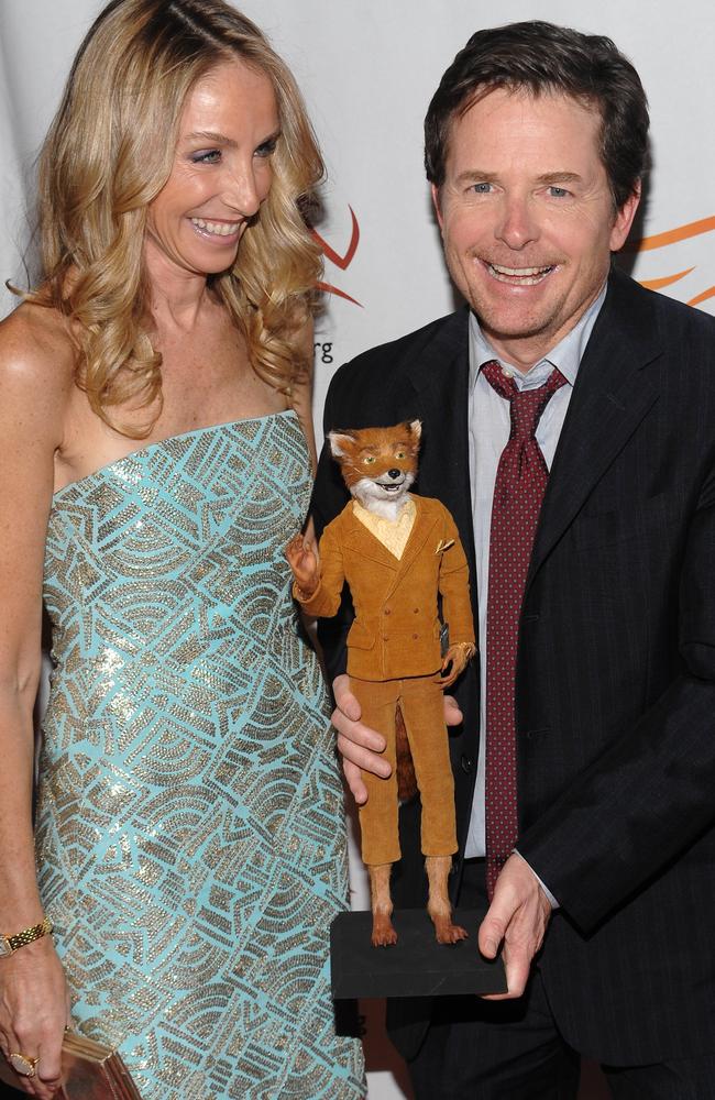 Michael J. Fox with his wife Tracy Pollan. Picture: Evan Agostini/AP