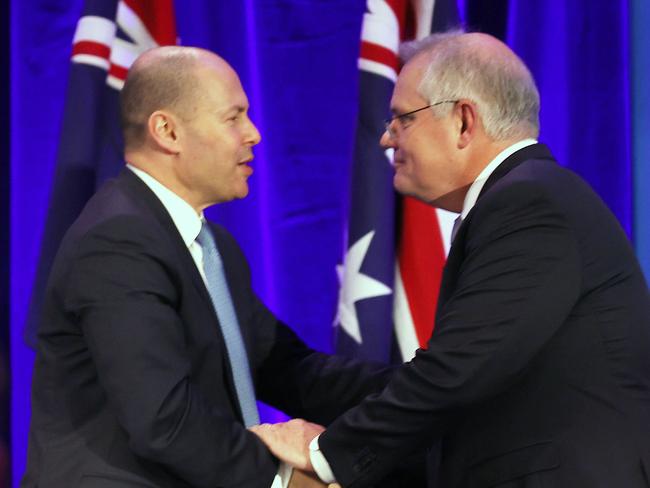 CANBERRA, AUSTRALIA NewsWire Photos - MAY,29 2021 Scott Morrison Prime Minister and Josh Frydenberg addressed the Liberal Party of Australia Federal Council, in Canberra.Picture: NCA NewsWire / Gary Ramage