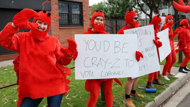 The lobsters were a reference to Matthew’s Guy’s infamous, past ‘lobster with a mobster’ moment. Picture: Ian Currie