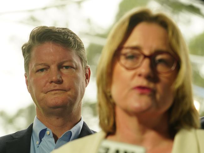 MELBOURNE AUSTRALIA - NewsWire Photos JANUARY 6, 2025: Photo of Premier Jacinta Allan and Minister for Education Ben Carroll giving a press conference in Werribee.Picture: NewsWire / Luis Enrique Ascuia