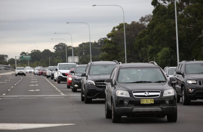 The usual bumper-to-bumper traffic on Narellan Road.