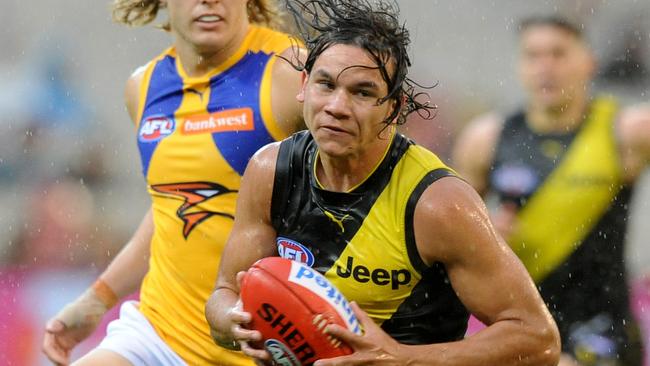 Tigers speedster Daniel Rioli had a breakout game. Picture: AAP