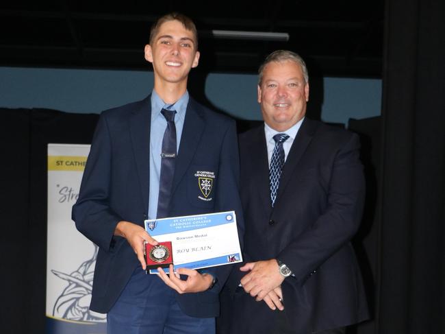 Roy Blain of St Catherine’s Catholic College with Dawson MP Andrew Willcox.