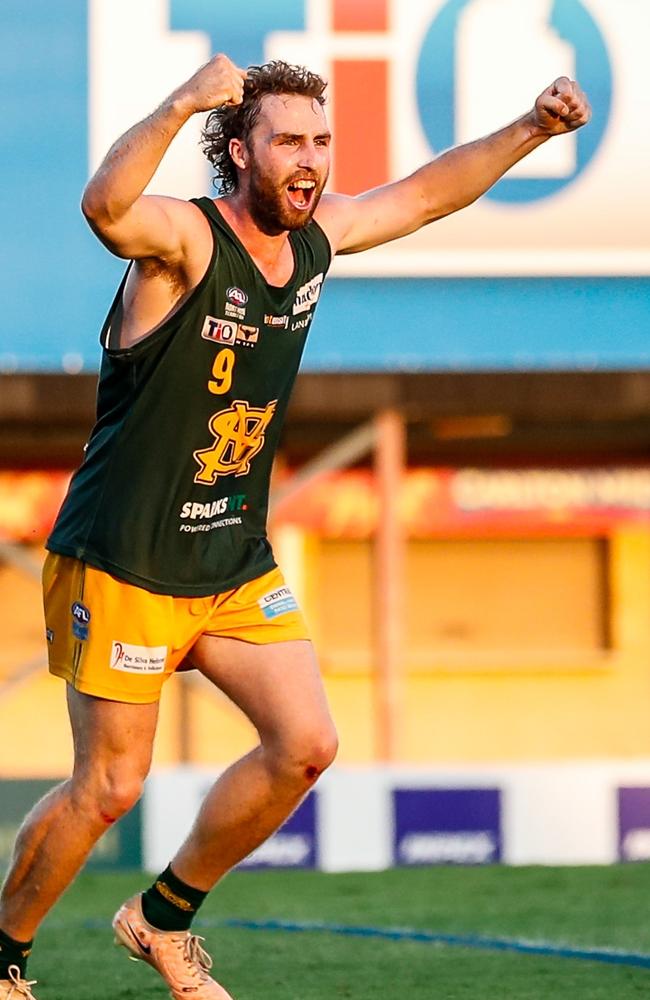 St Mary's captain Dylan Landt picked up 56 touches against the Tiwi Bombers. Picture: Celina Whan / AFLNT Media