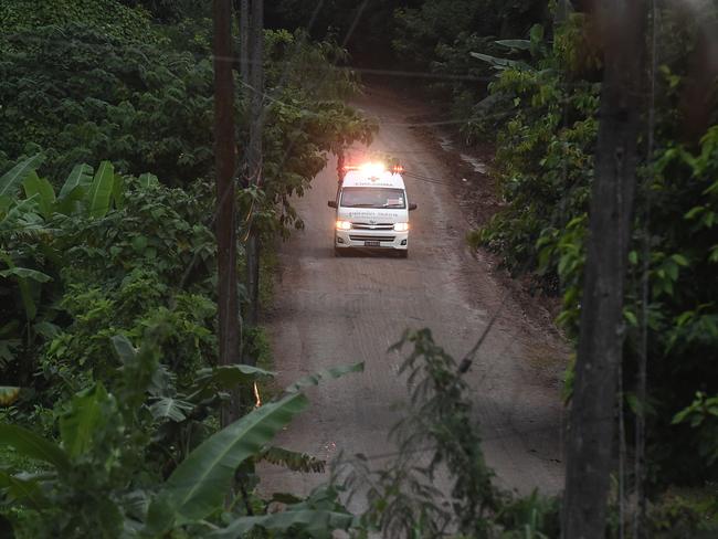 The rescued boys were taken to hospital by ambulance or helicopter after they were stranded for two weeks in the flooded cave complex. Picture: AFP Photo / Lillian Suwanrumpha