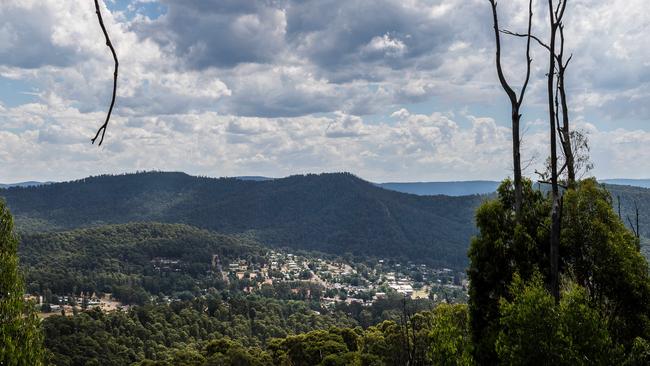 Marysville cradled among the reborn greenery. Picture: Jake Nowakowski