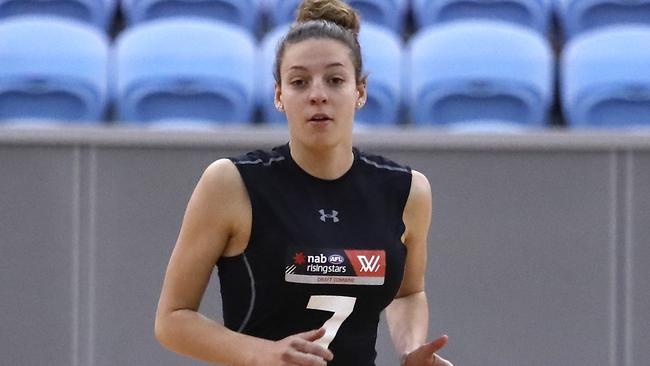 Hickie completes the yoyo test at the AFLW draft combine this week. Pic: Getty Images