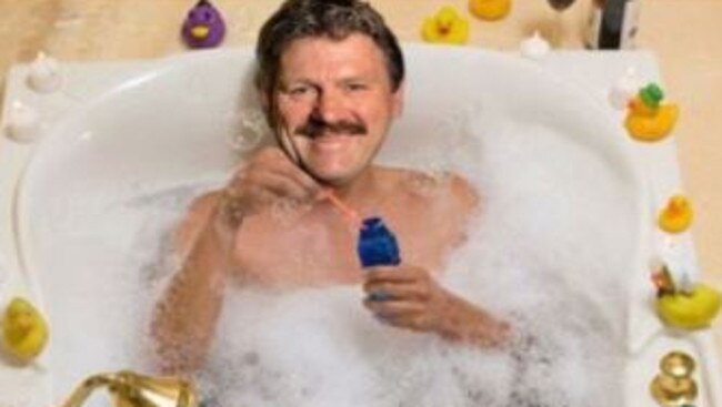 Brian Taylor enjoying a bubble bath ... yes, this is a digitally altered image. Picture: Twitter