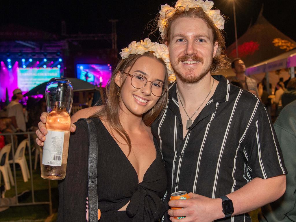 (From left) Hannah Reichle and Lachie Williams. Toowoomba Carnival of Flowers Festival of Food and Wine. Friday, September 13, 2024. Picture: Nev Madsen