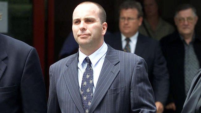 Jason Moran outside Melbourne Coroner’s Court in 2002. Picture: Graham Crouch