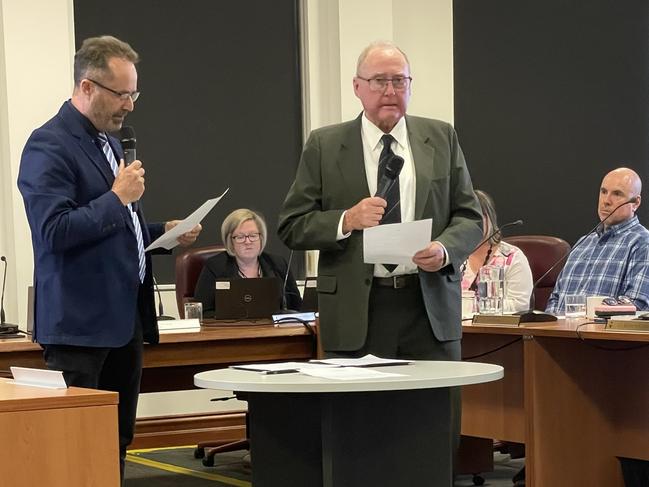 Councillor Greg Brown is sworn in as a Mildura Rural City Councillor. Picture: Stuart Kavanagh