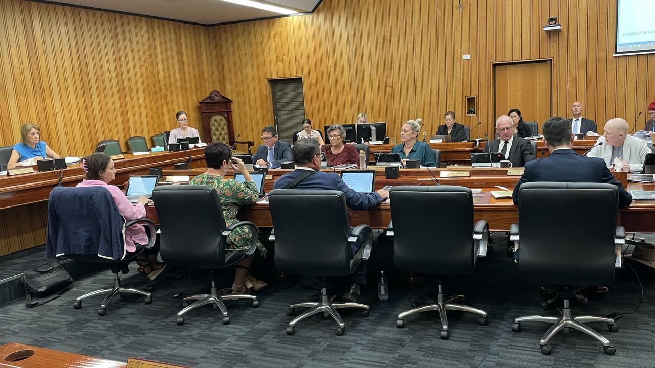 Townsville City Councillors meet to hand down the 2023-24 Budget. Picture: Leighton Smith.