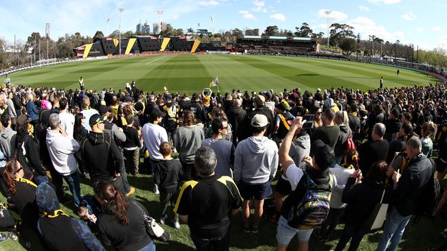 Punt Rd Oval was packed with Tigers fans this morning. Picture: Getty Images