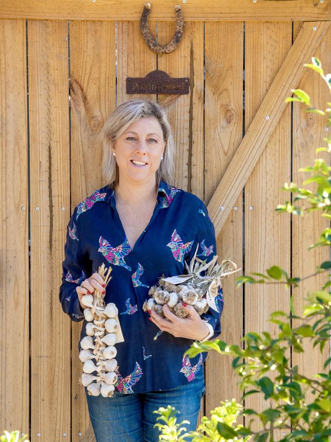 Garlic grower Melissa Mortimer is aiming to help rebuild Australia’s garlic industry. Picture: Zoe Phillips