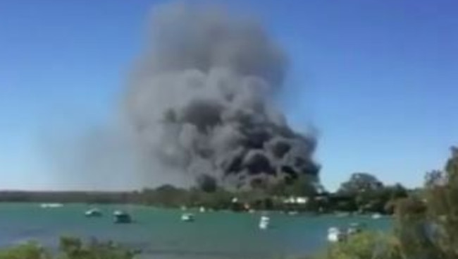 Three homes on Noosa's north shore have been destroyed by fire. Picture: 7 News