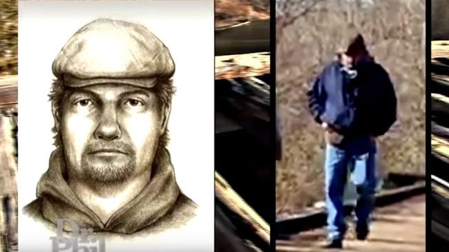 A sketch and a photo of the man police believe may be behind the murder.