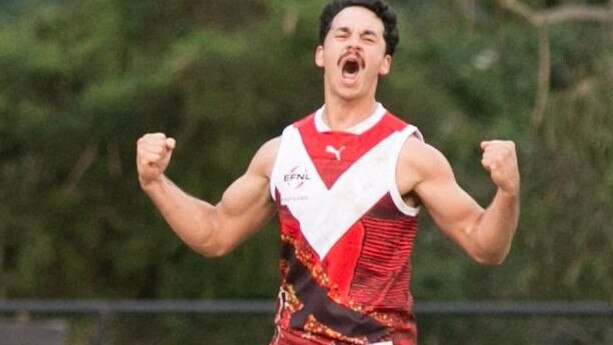 Nikoda Brooking was best afield. Pictured in special NAIDOC Week guernsey. Picture: Warrandyte FC