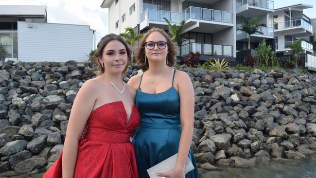 Natasha Simpson and Rylee Erickson at the Proserpine State High School formal. Picture: Elyse Wurm