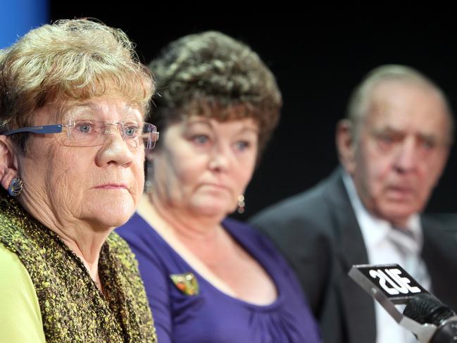 Bronwynne’s mum Noelle, sister Jannett Swinton and dad Stan make a plea for information after police announced a $200,000 reward to try to solve the case. File picture