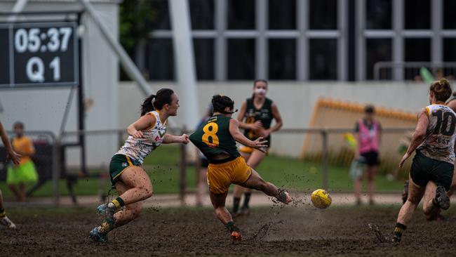 Lavinah Pollo in the 2023-24 NTFL Women's Grand Final between PINT and St Mary's. Picture: Pema Tamang Pakhrin