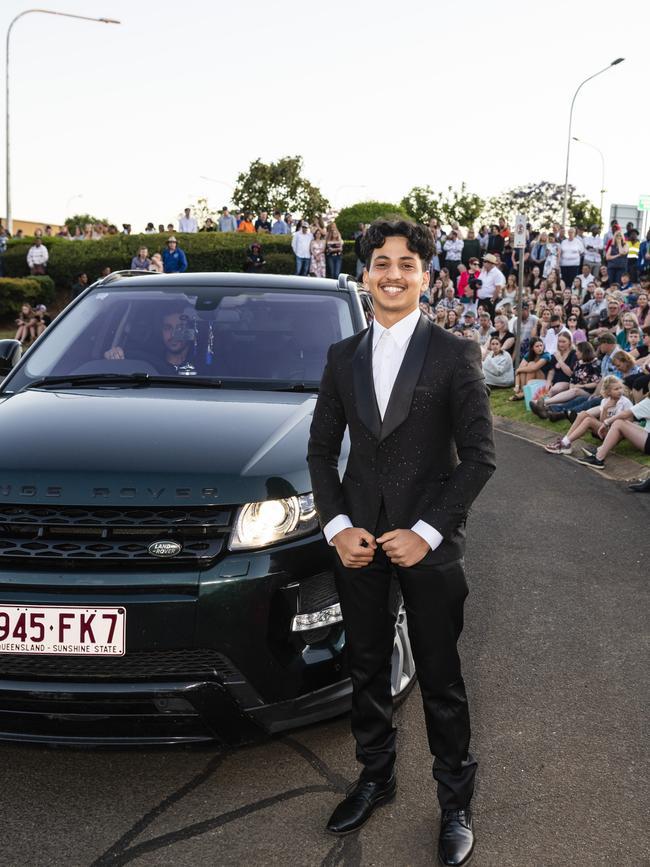 Hussain Mahdy arrives at Harristown State High School formal at Highfields Cultural Centre, Friday, November 18, 2022. Picture: Kevin Farmer