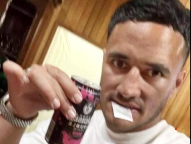 Instagram image of Valentine Holmes with a substance in his mouth.