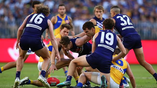 Are there too many players around the ball? Picture: Getty Images