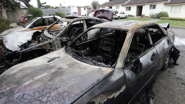 Burnt out cars in Rokeby.