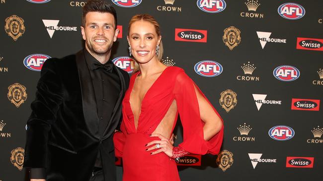 2018 Brownlow Medal. Red Carpet. Richmond's Trent Cotchin and wife Brooke. Pic: Michael Klein.