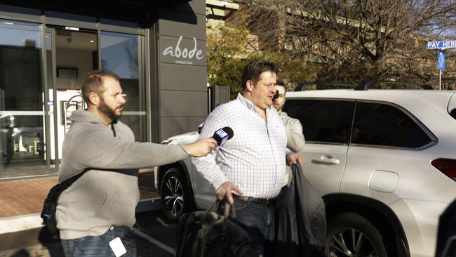 Will Fowles leaving the Abode apartments in Kingston. Picture: Sean Davey/The Australian