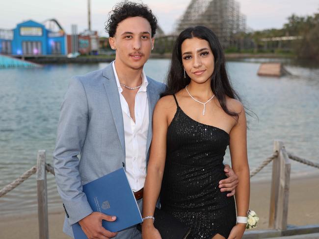 Arnel Ovcina and Melissa Javadi at the Southport State High School Formal at SeaWorld. Picture, Portia Large.