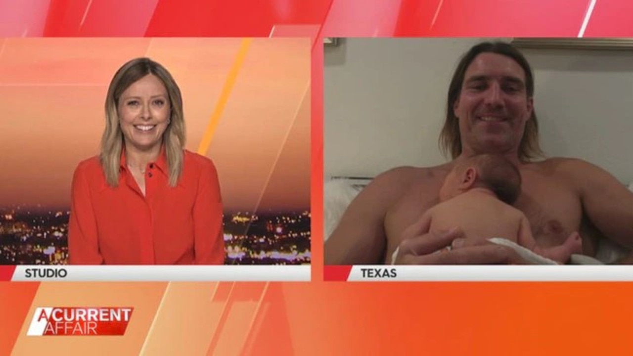 The new father said his daughter was “picture perfect”. Picture: Channel 9