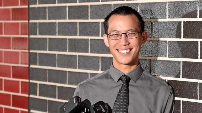 Math teacher Eddie Woo at Cherrybrook Technology High School. Picture: AAP