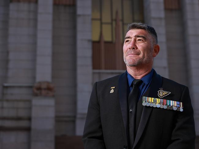 Peter Rudland, an Afghanistan veteran who was seriously injured in a helicopter crash, at The Anzac Memorial. Picture: Justin Lloyd.