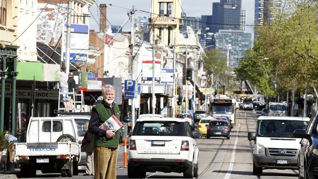 Author, Alan Meiers, in the streets explored in his new history book on Richmond. Picture: PAUL LOUGHNAN