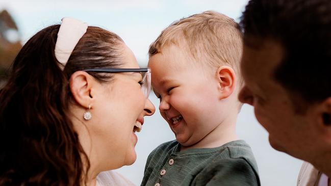 Shelly Wiltshire and her husband Tom with their son Tully, who has Pompe's disease.