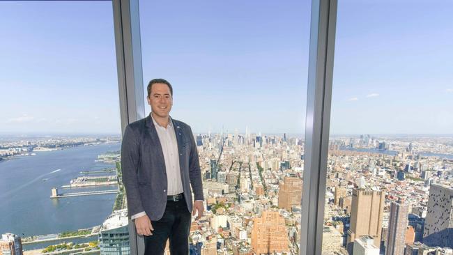 Embattled Australian businessman David Collard in the One World Trade Center office. Picture: Abby Holden