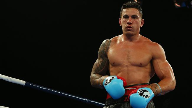 Sonny Bill Williams in his heavyweight bout against Francois Botha.