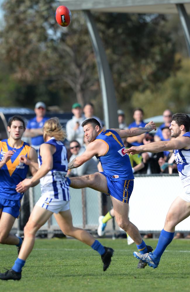 It took him just 90 seconds into the first quarter to kick his 1000th goal. Picture: AAP/ Chris Eastman