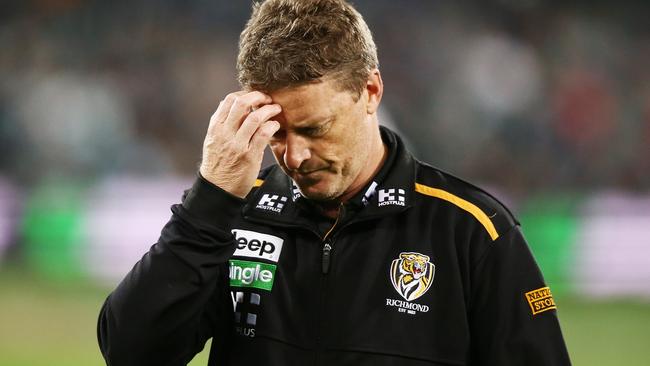 Richmond coach Damien Hardwick is under pressure to lead Richmond back to the finals.