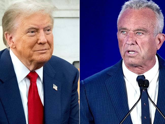 (COMBO) This combination of pictures created on November 14, 2024 shows US President-elect Donald Trump (L) on November 13, 2024, and Independent presidential candidate Robert F. Kennedy Jr. on August 23, 2024. US President-elect Donald Trump on November 14, 2024 nominated Robert F. Kennedy Jr., a longtime conspiracy theorist and vaccine skeptic, to be his health and human services secretary. (Photo by SAUL LOEB and Olivier Touron / AFP)