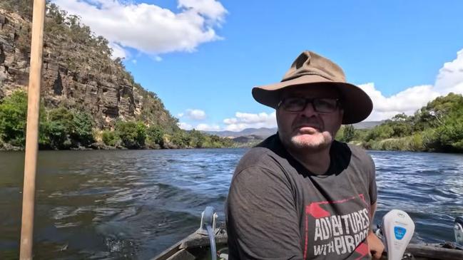 Daniel Pritchard, known as "Diver Dan", while searching the River Derwent for New Norfolk man Dale Nicholson. Picture: YouTube