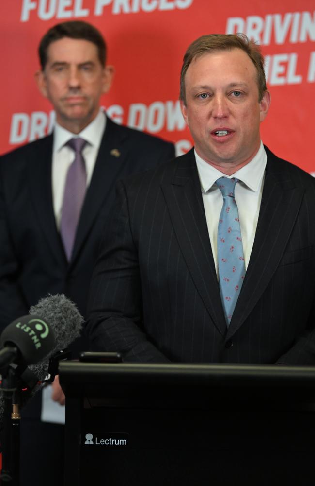 Premier Steven Miles and Treasurer Cameron Dick. Picture: Lyndon Mechielsen/Courier Mail