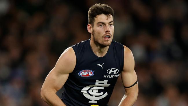 George Hewett returns from injury for the Blues in round 23. Picture: Michael Willson/AFL Photos via Getty Images