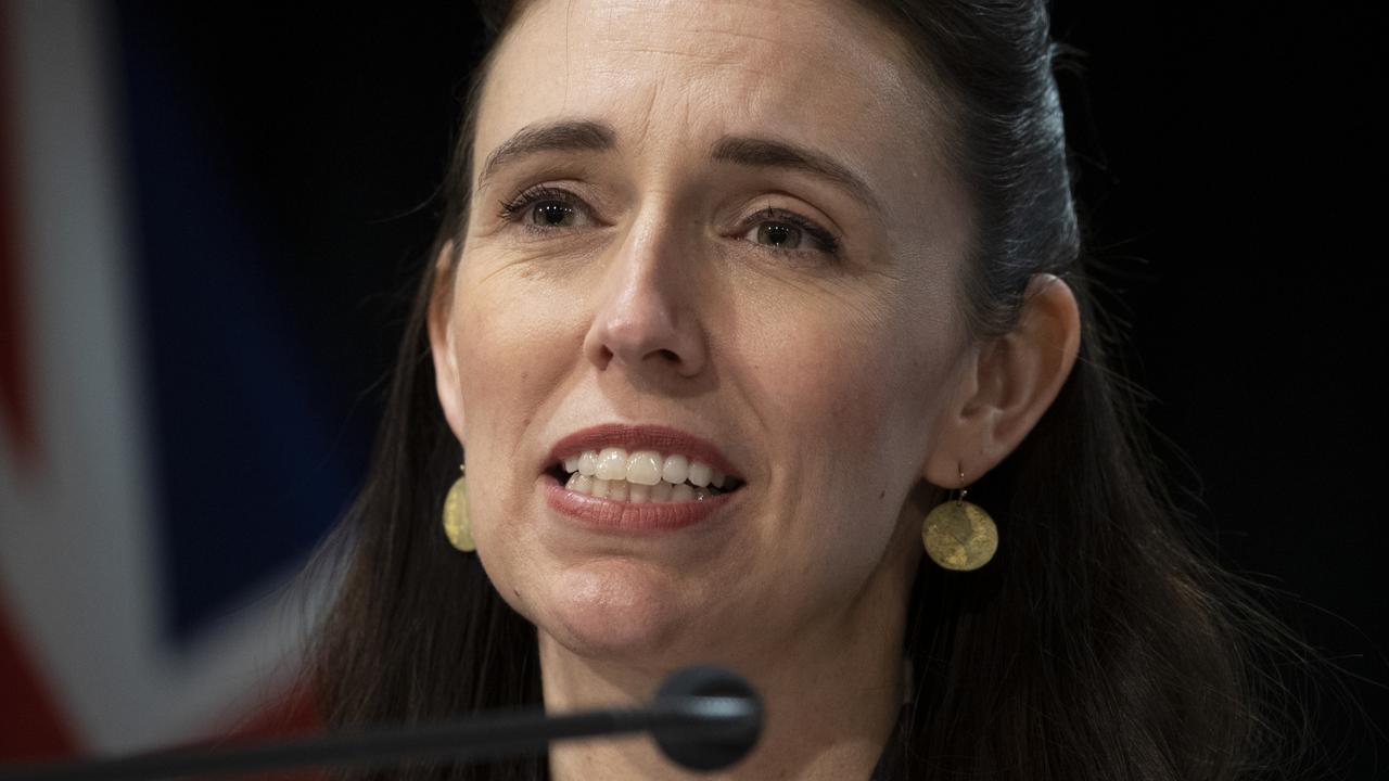 Ms Ardern refused to answer the questions posed by the anti-vaxxers. Picture: Mark Mitchell/Getty Images.