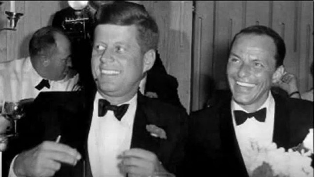 Kennedy had the finest line-up of talent at his daytime swearing in and at the ball that followed. The evening event was MCd by Frank Sinatra (right). Picture: YouTube