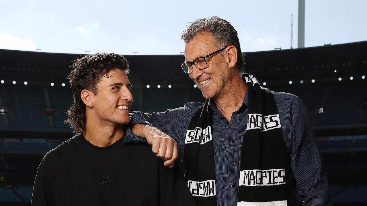 Nick with father and club legend Peter Daicos. Picture: Michael Klein